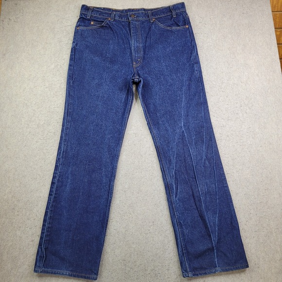 Vintage 80s Levi's 517 Orange Tab Jeans Size 38x31 Blue Light Wash Denim Bootcut - Picture 1 of 13